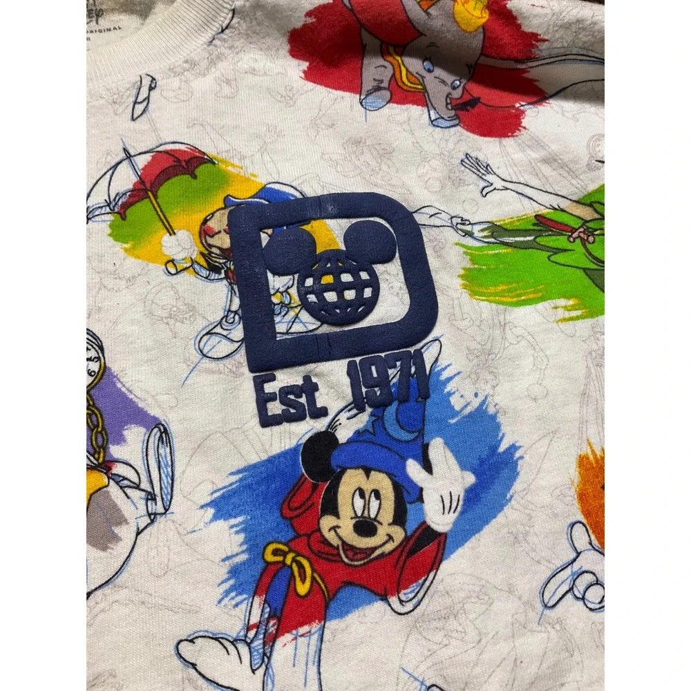 Disney World Spirit Jersey All Over Print Characters Mickey Dumbo White Small